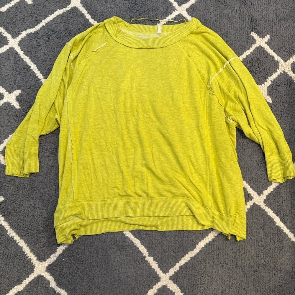 Free People Sun Seeker Sweatshirt Lime/Yellow
